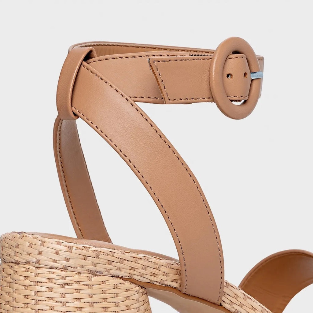 Bulb Heel Ankle Strap Sandal