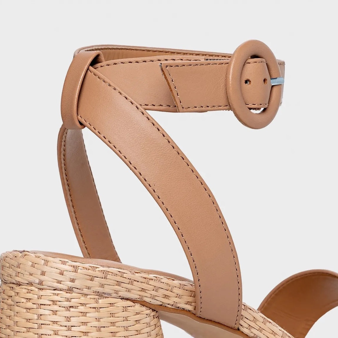 Bulb Heel Ankle Strap Sandal