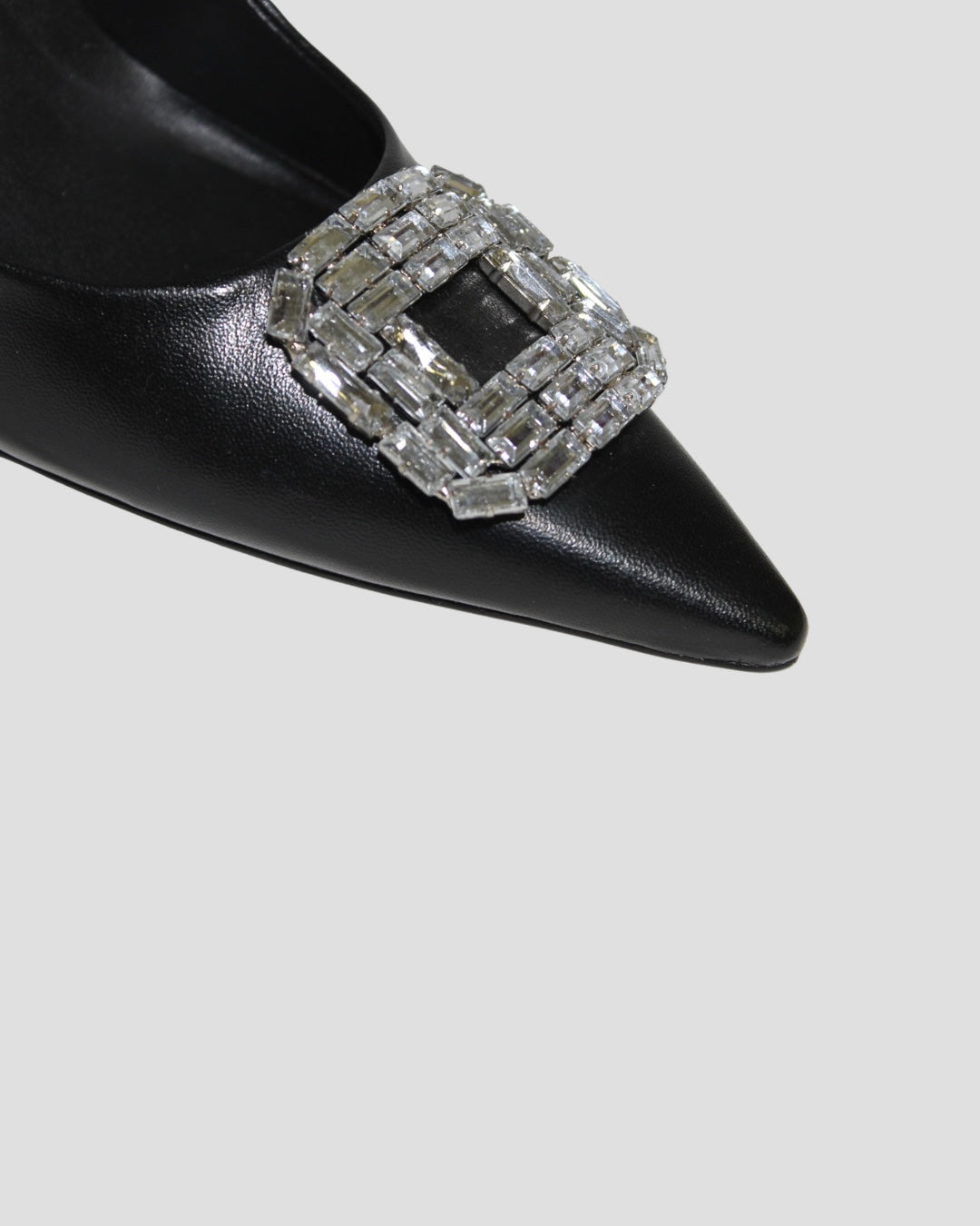 Brooch Detail Leather Pump