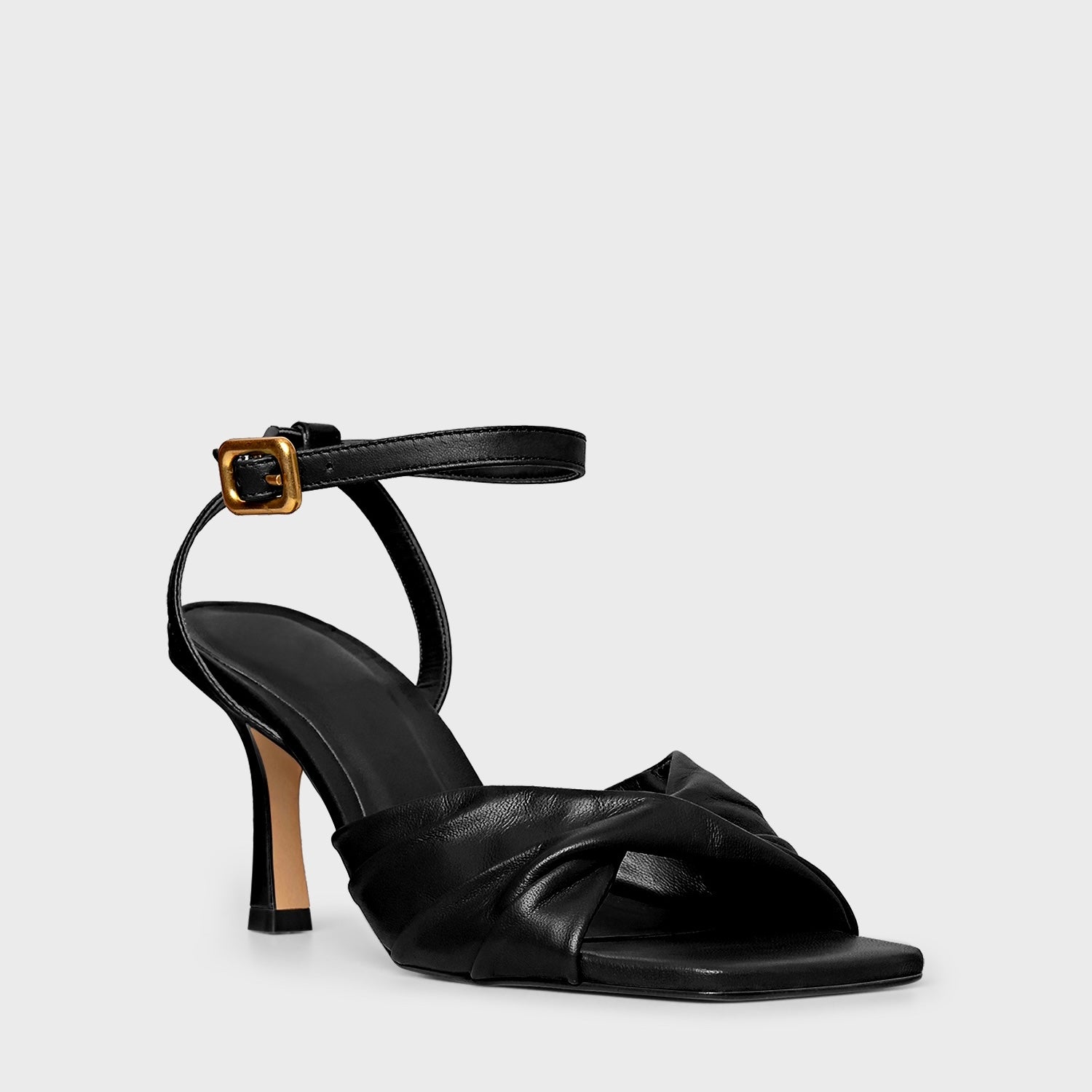 Twisted Strap Sandal Heel