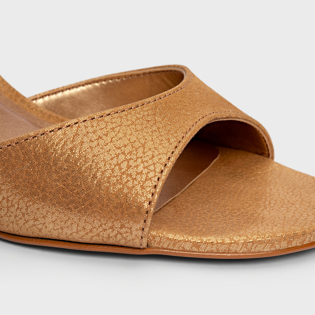 Metallic Minimal Sandal Heel