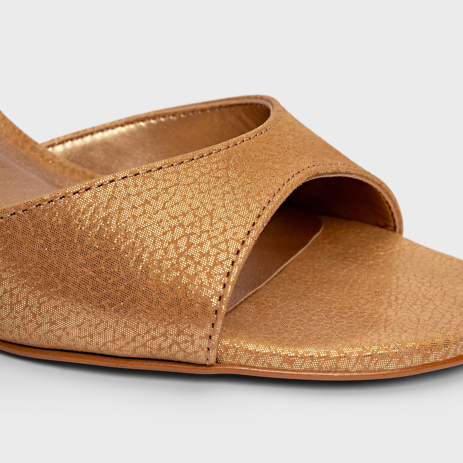 Metallic Minimal Sandal Heel