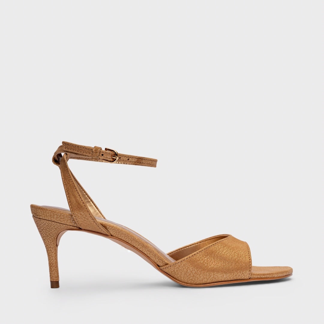 Metallic Minimal Sandal Heel