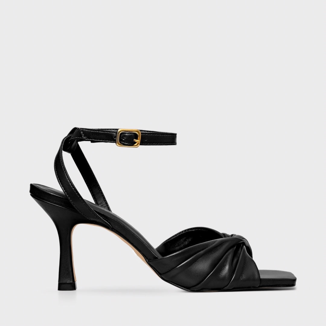 Twisted Strap Sandal Heel