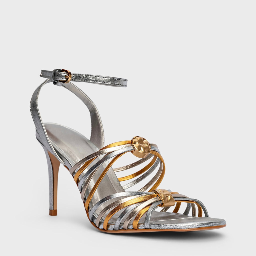 Multi-Strap Metallic Sandal Heel (Tijuca)