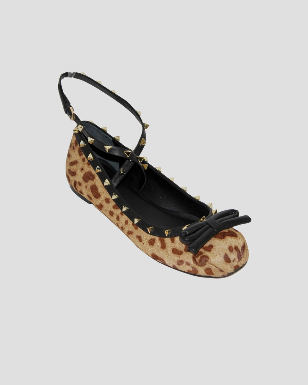 Studded Leopard Ballet Flat