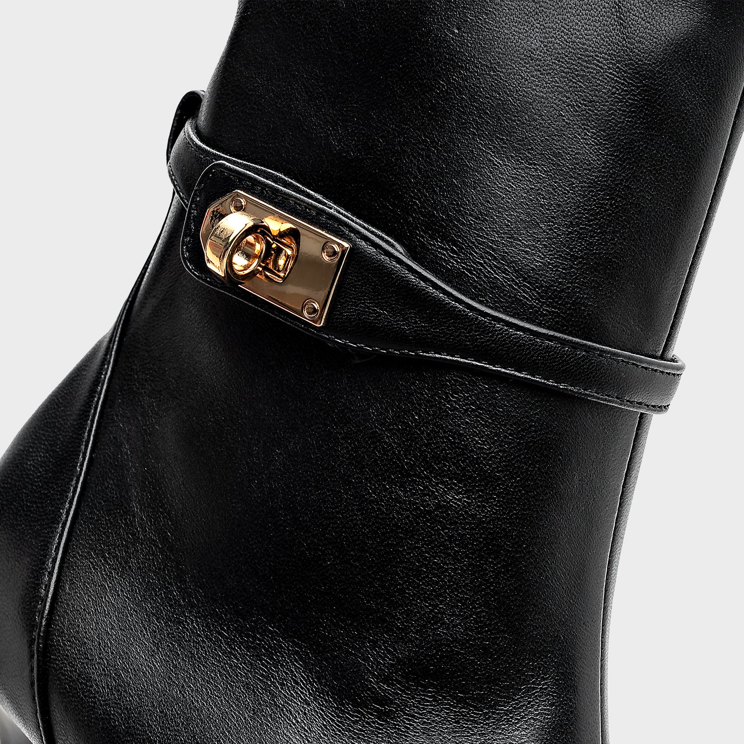 Clasp Detail Stiletto Ankle Boot