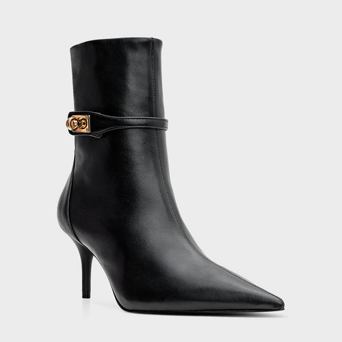Clasp Detail Stiletto Ankle Boot