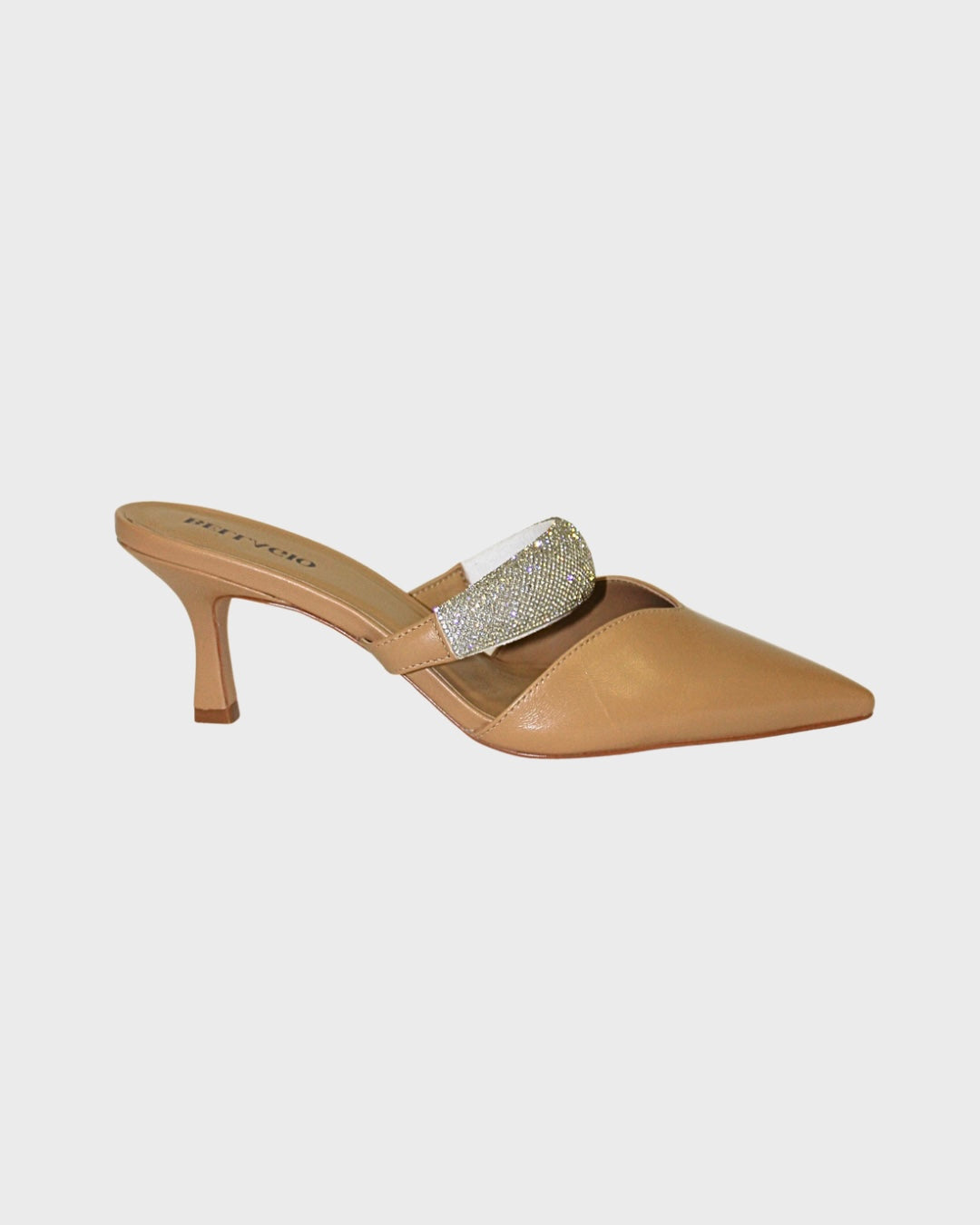 Rhinestone Strap Mule Heel