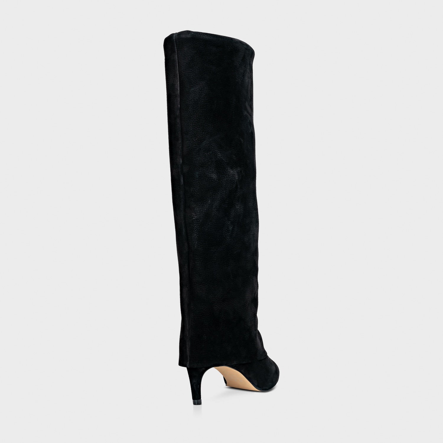 Nobuck Fold-Over Knee-High Boot