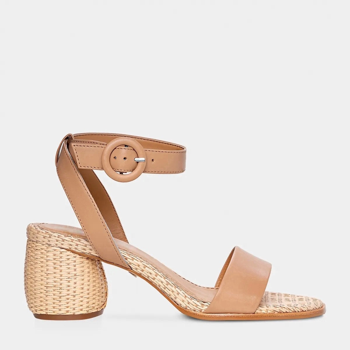 Bulb Heel Ankle Strap Sandal