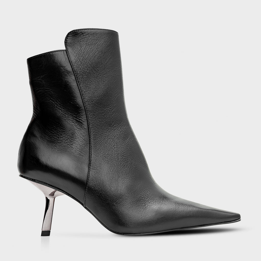 Metal Stiletto Ankle Boot