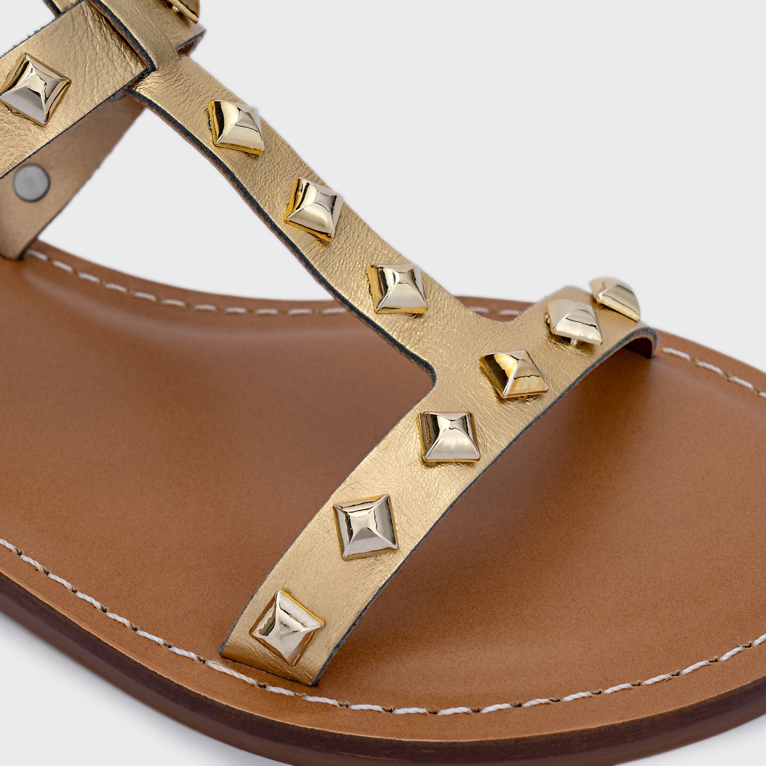 Studded Multi-Line Flat Sandal