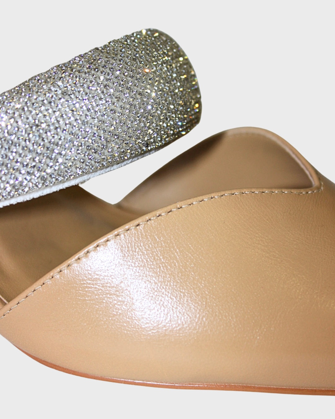 Rhinestone Strap Mule Heel