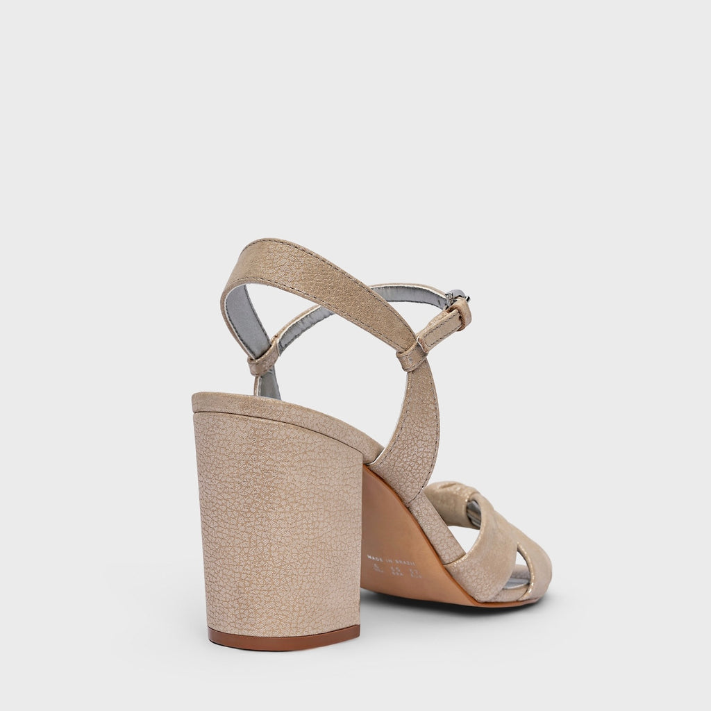 Twisted Strap Block Sandal Heel