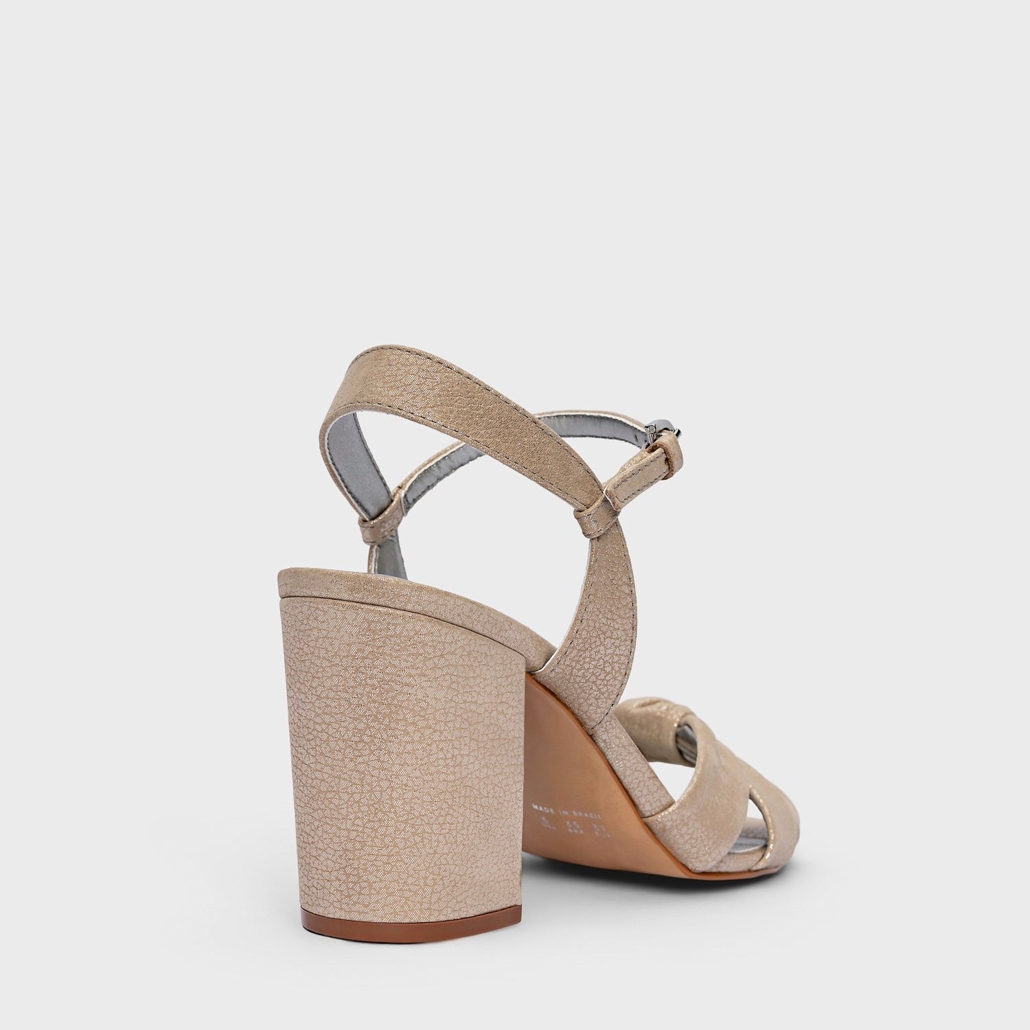 Twisted Strap Block Sandal Heel