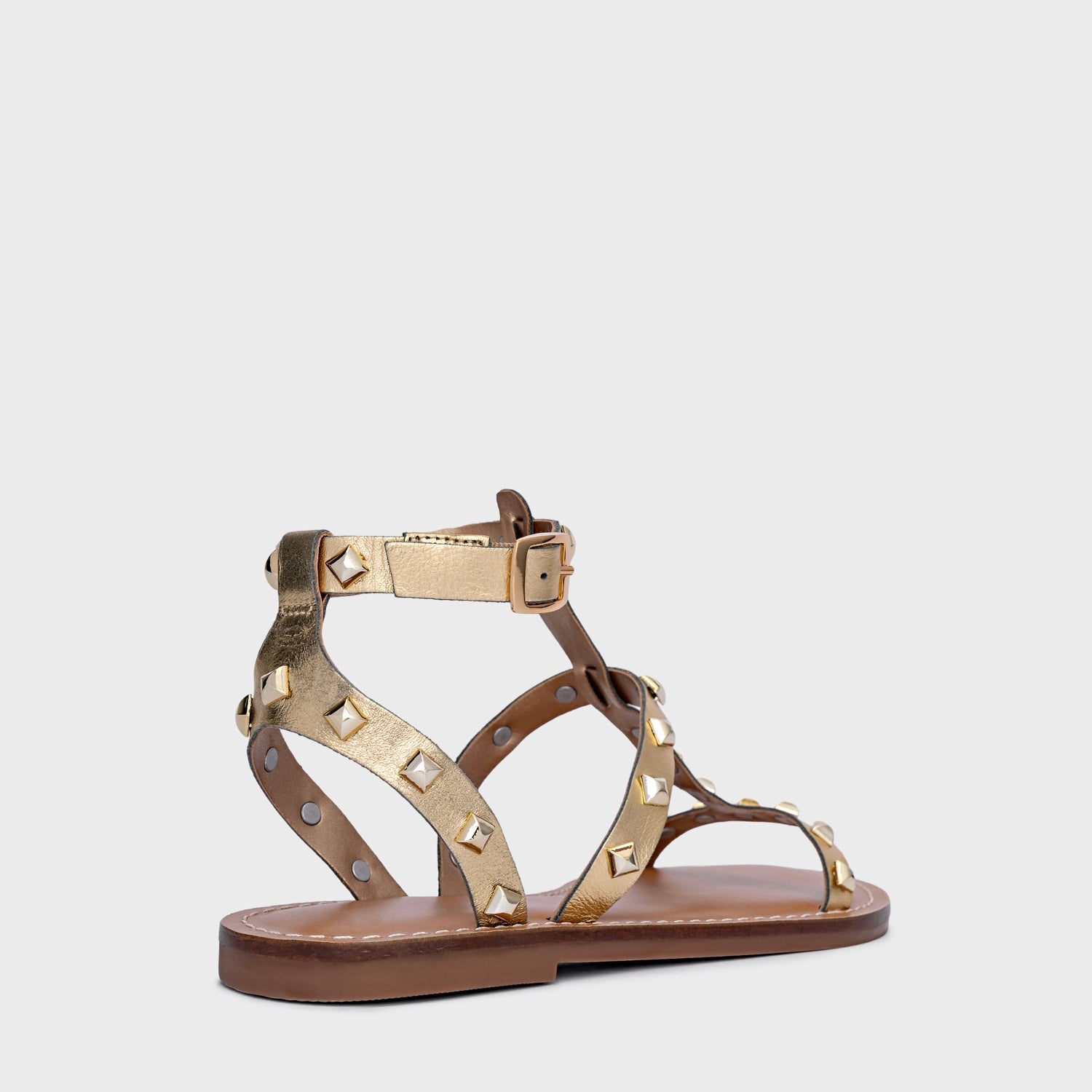 Studded Multi-Line Flat Sandal