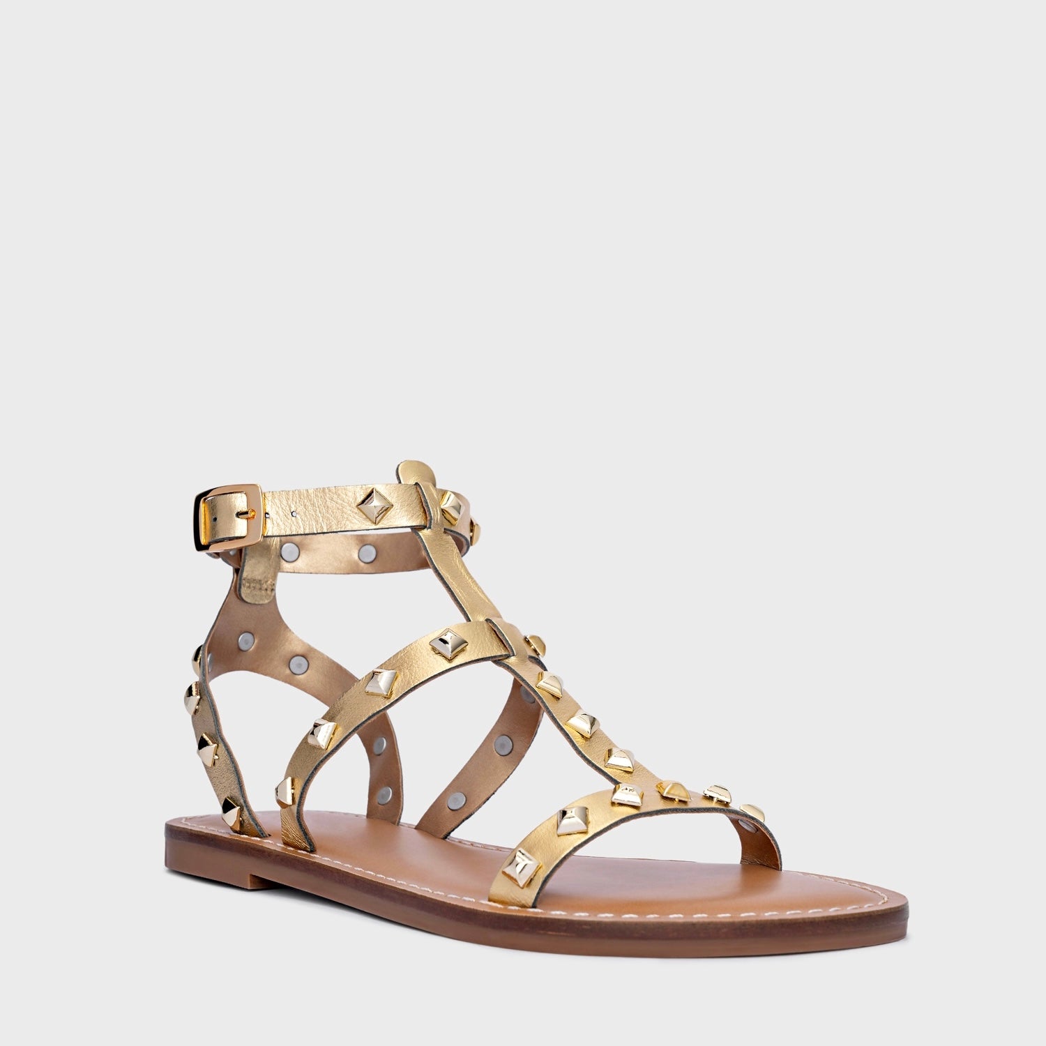 Studded Multi-Line Flat Sandal