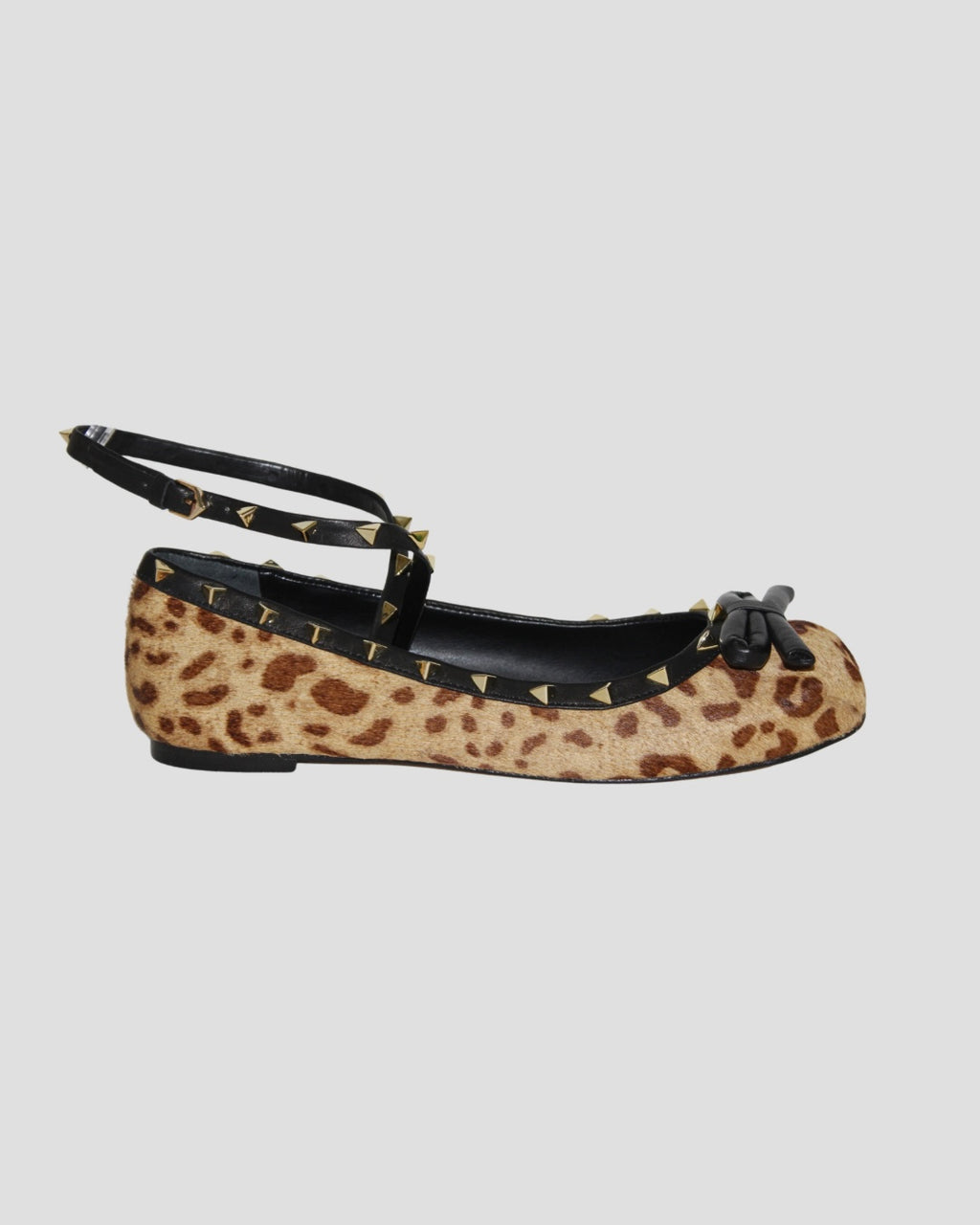 Studded Leopard Ballet Flat