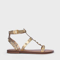 Studded Multi-Line Flat Sandal