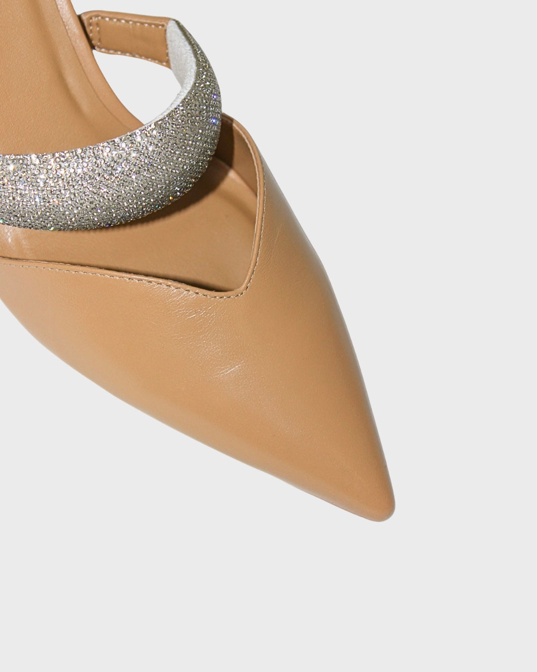 Rhinestone Strap Mule Heel