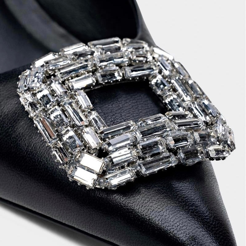 Brooch Detail Ankle Strap Heel