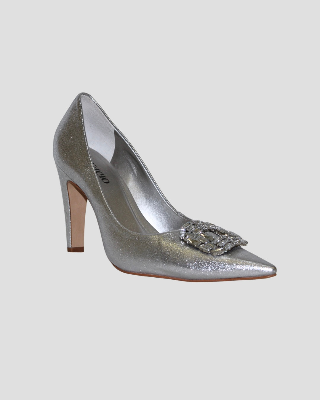 Brooch Detail Leather Pump