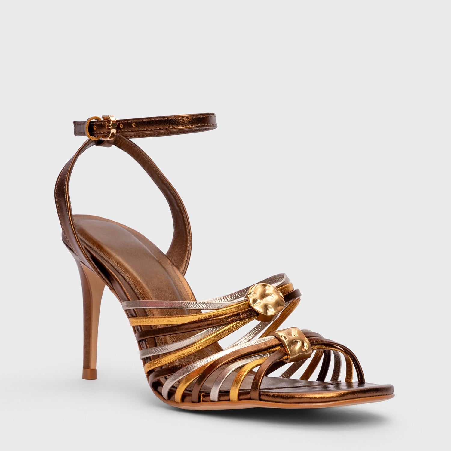 Multi-Strap Metallic Sandal Heel (Tijuca)